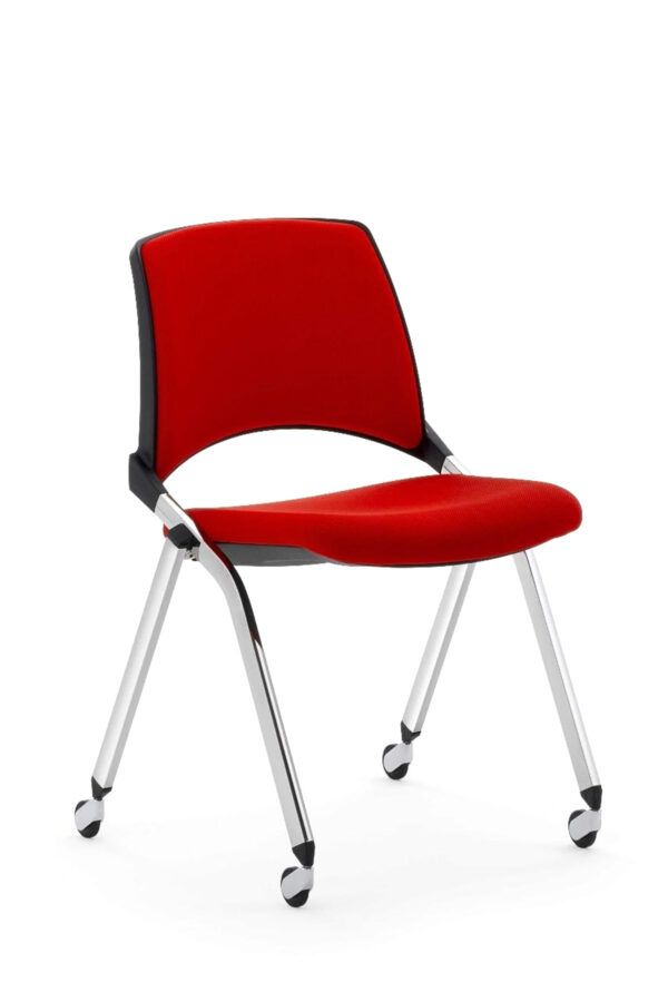 tapeciran konferenčni stol Lakendo na kolesih brez ročnih opiral