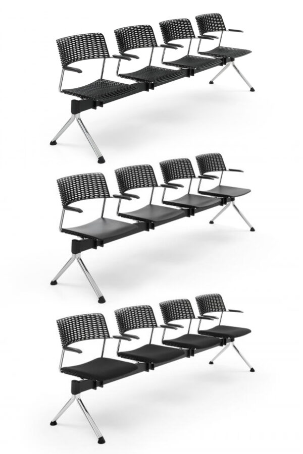 dizajnerska crna klop cala z naslonjali za roke