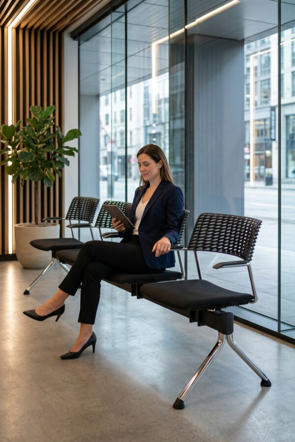 crna sodobna klop cala v cakalnici