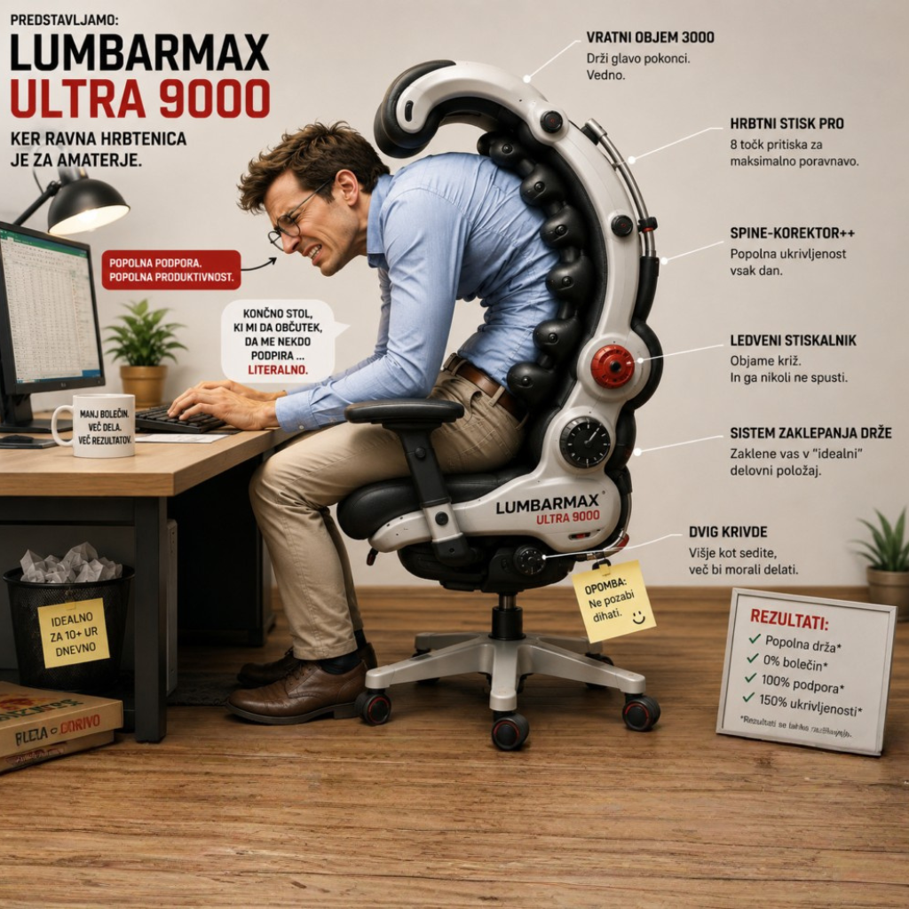 ergonomski stoli ki so slabi in ergonomija pretiravanja
